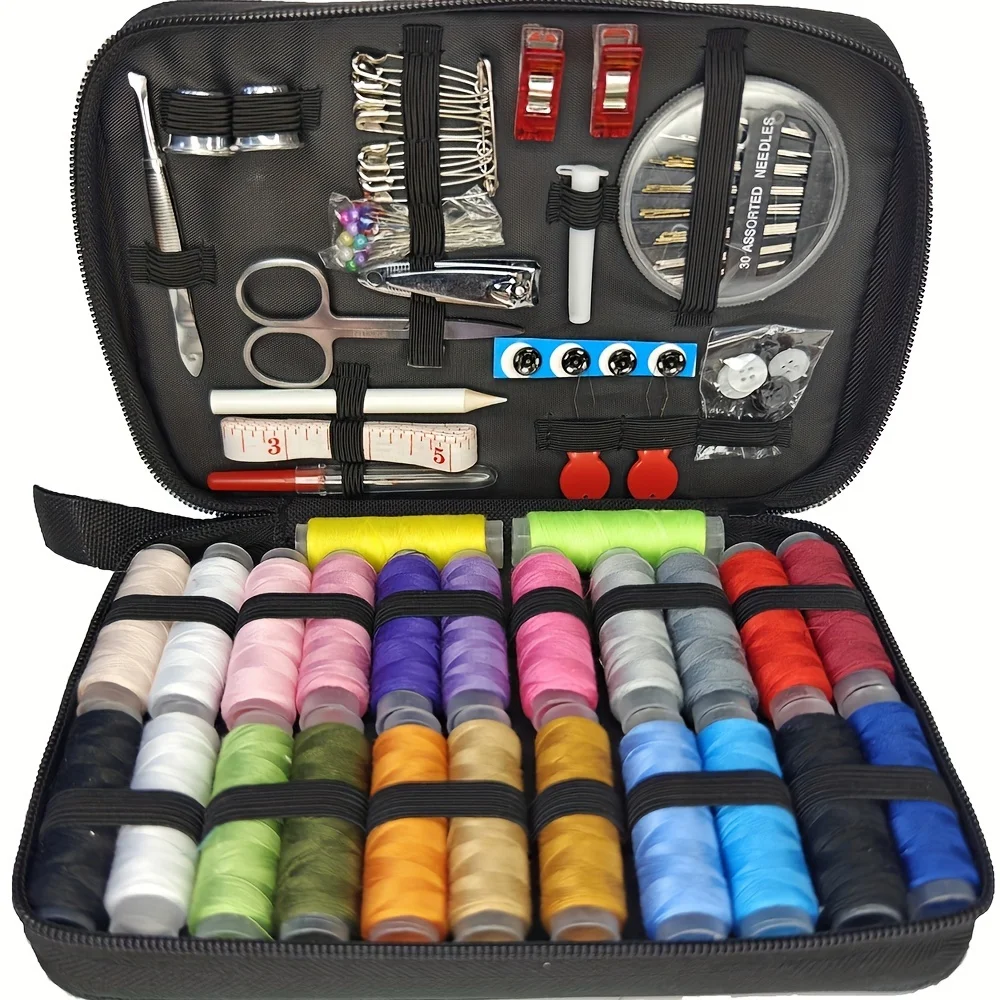 Sewing Thread Production - 67/128 個の縫製キット、縫製用品とアクセサリー付き 24 色の糸、針と糸キット製品、小さな修正用