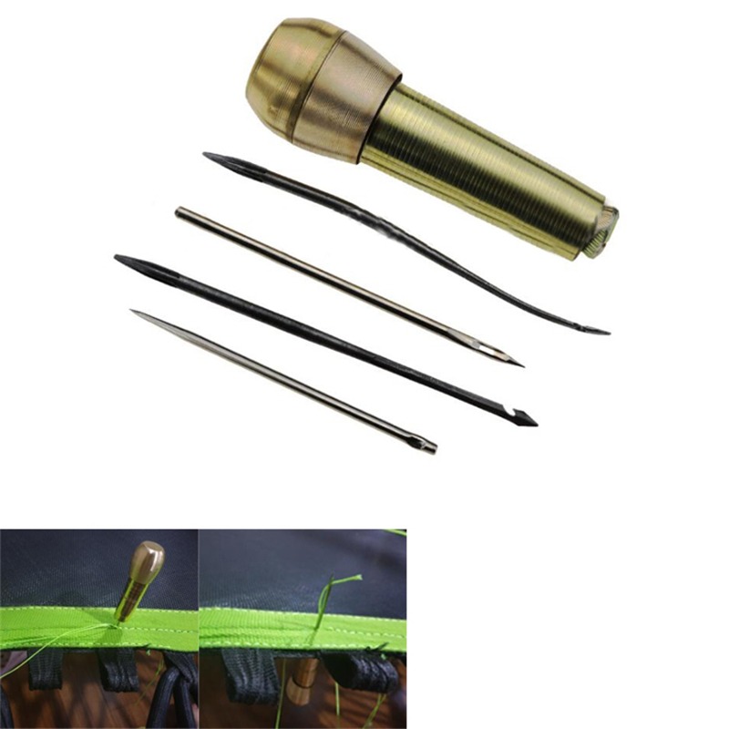 Needle Threader Tool - 銅製ハンドル縫い針 DIY クラフトステッチニードル コーン型ダイ ステンシル キャンバスシューズ糸通し修理パンチ