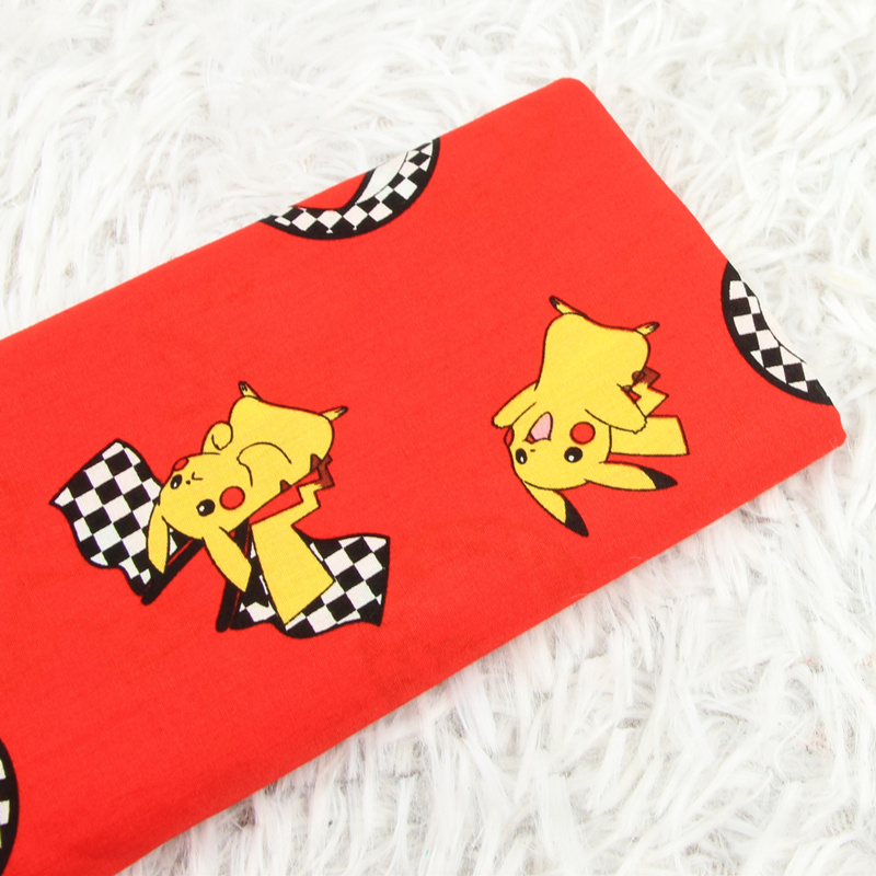 Textile And Sewing Materials - 140 センチメートル幅ポケモンポケットモンスター赤薄い綿 100 生地縫製材料 DIY パッチワークテキスタイル