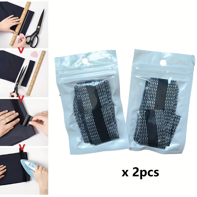 Sewing Repair - 2個/パック 1m 粘着式パンツ裾テープ ズボンの裾用アイロン接着テープ パンツ丈短縮修理 ジーンズ裾上げテープ