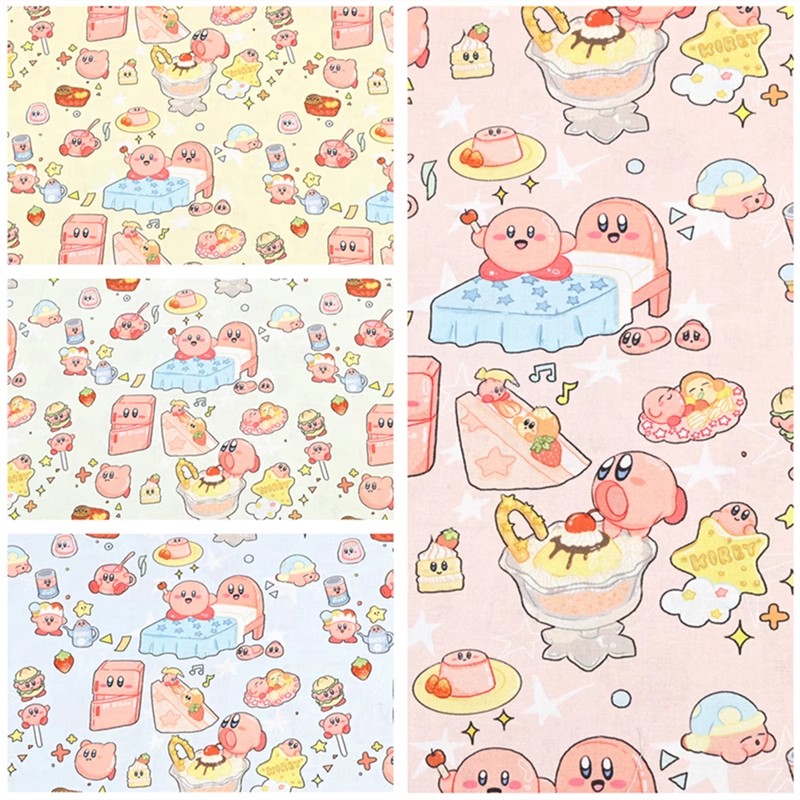 Textile And Sewing Materials - 漫画カービィ綿 100 生地縫製材料 DIY パッチワークテキスタイル Tissu