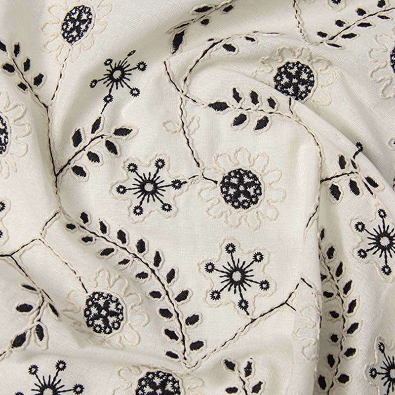 Vintage Sewing Textile - ヴィンテージ風フルワイド刺繍入り3Dコットンコードレース生地、婦人服、ドレス、家の装飾、DIY縫製テキスタイル用