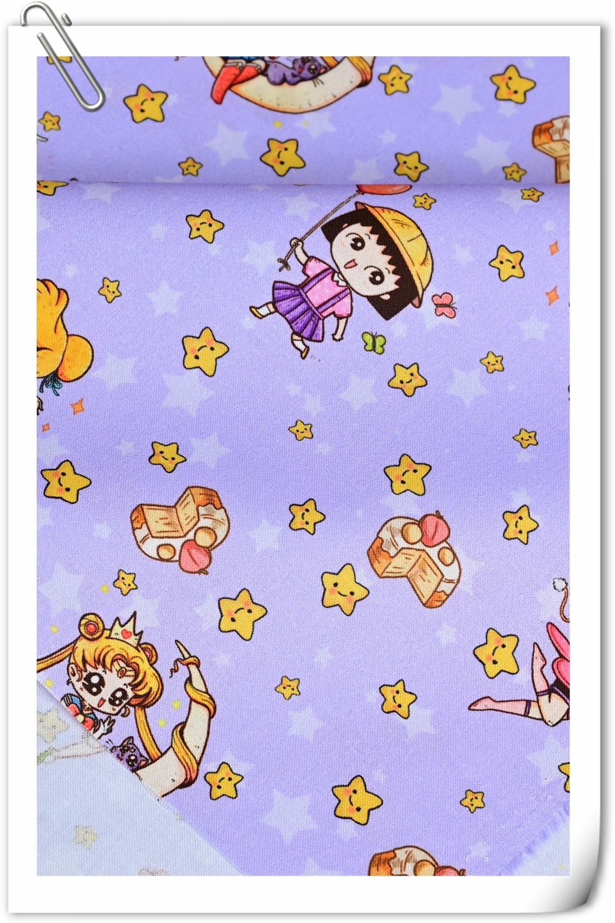 セーラームーンスター漫画の女の子綿 100 生地縫製材料 D - Textile And Sewing Materials のレビューと価格