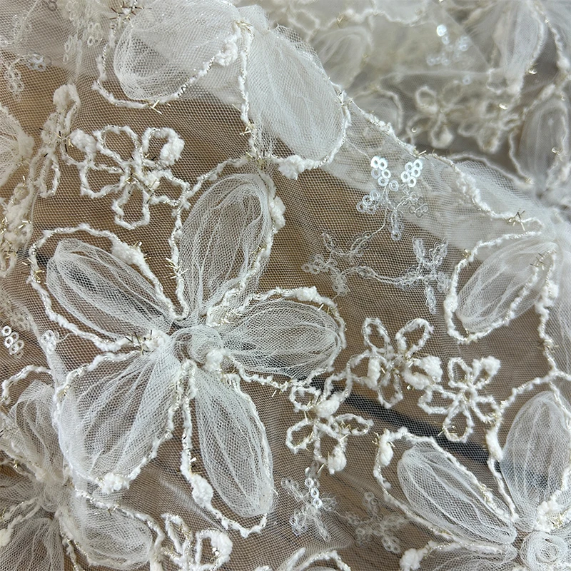 3D 刺繍スパンコールメッシュ生地レースネット素材ドレス衣類 - Textile Sewing Techniques のレビューと価格