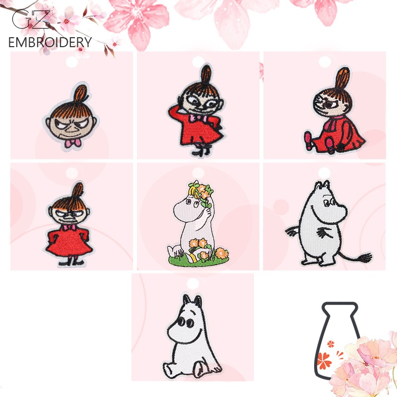 ムーミンかわいい漫画刺繍パッチ DIY 装飾アイロン接着アッ - Sewing Repair のレビューと価格