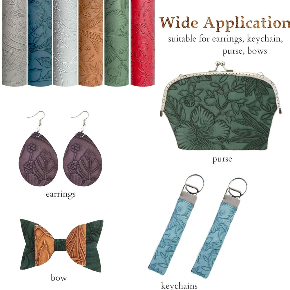 合成皮革のエンボス加工されたヴィンテージの花,バッグ,財布, - Vintage Sewing Textile のレビューと価格