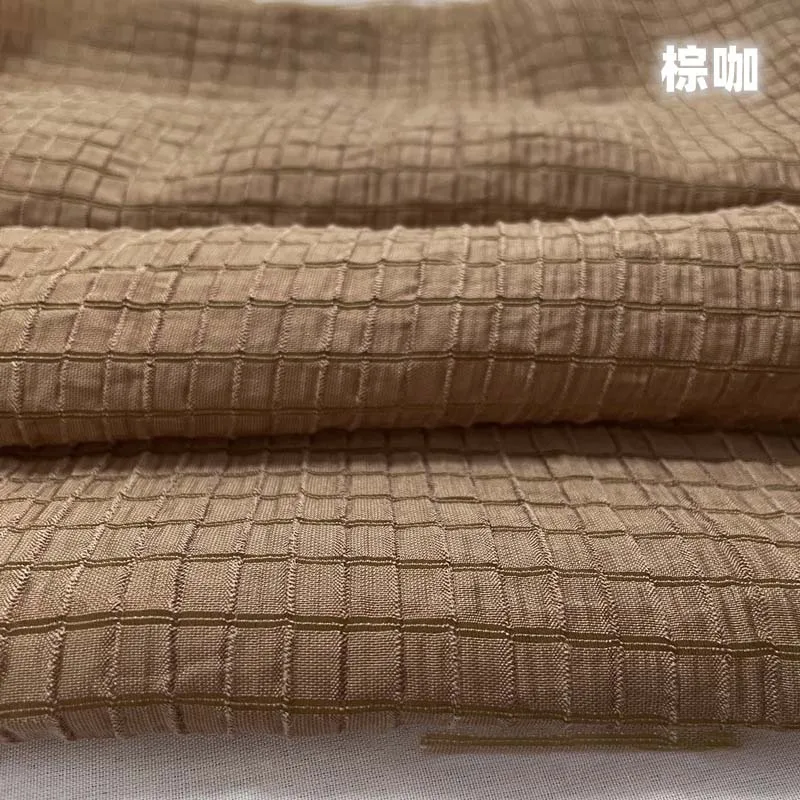 クリームイエローの市松模様の生地、柔らかく通気性のあるテキス - Textile And Sewing Materials のレビューと価格