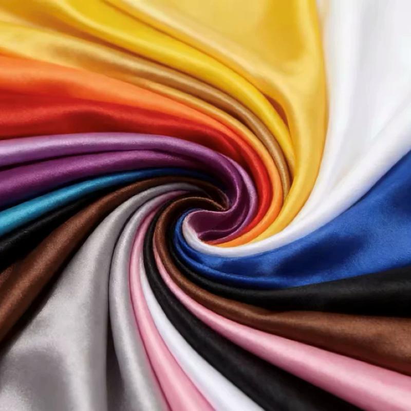 マルチカラーソフトサテン生地光沢のある滑らかなサテン生地 D - Textile And Sewing Materials のレビューと価格