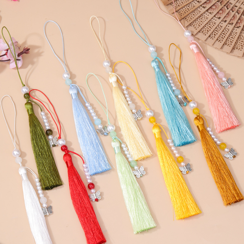 5 個ヴィンテージパール蝶タッセルペンダント DIY 工芸品 - Vintage Sewing Textile のレビューと価格