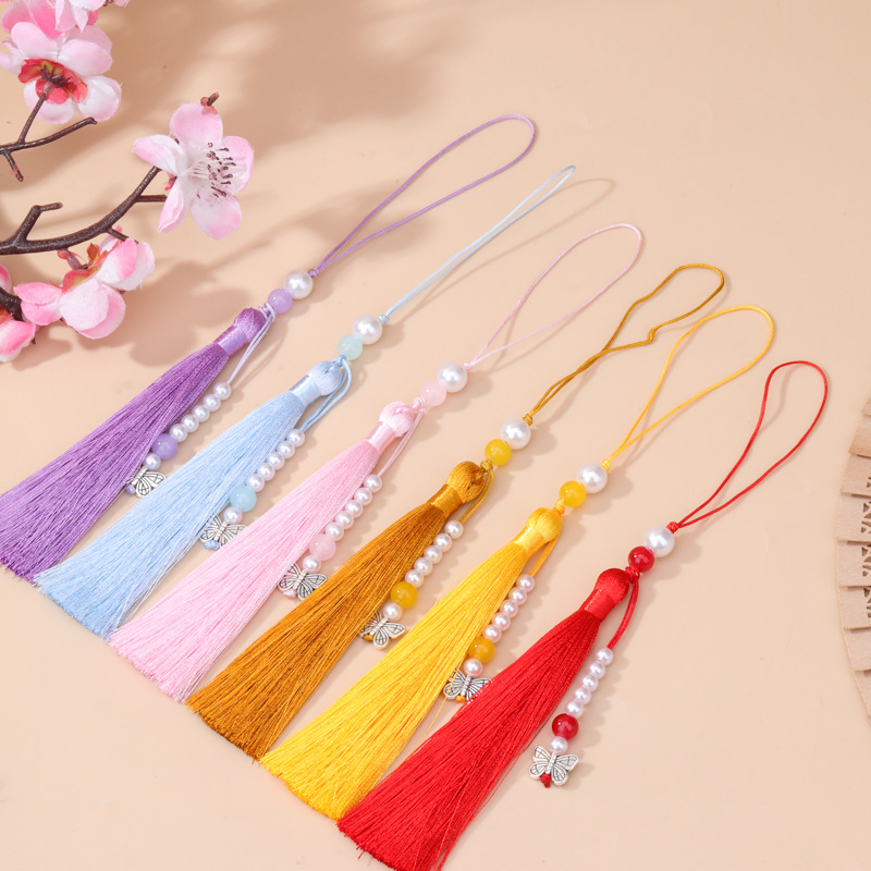 5 個ヴィンテージパール蝶タッセルペンダント DIY 工芸品 - Vintage Sewing Textile のレビューと価格