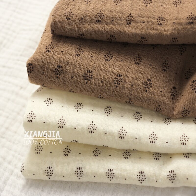 135x50cm ヴィンテージドット柄コットン二重層クレープ - Vintage Sewing Textile のレビューと価格