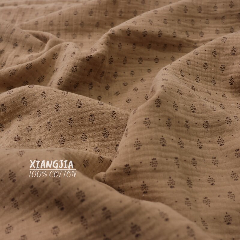 135x50cm ヴィンテージドット柄コットン二重層クレープ - Vintage Sewing Textile のレビューと価格