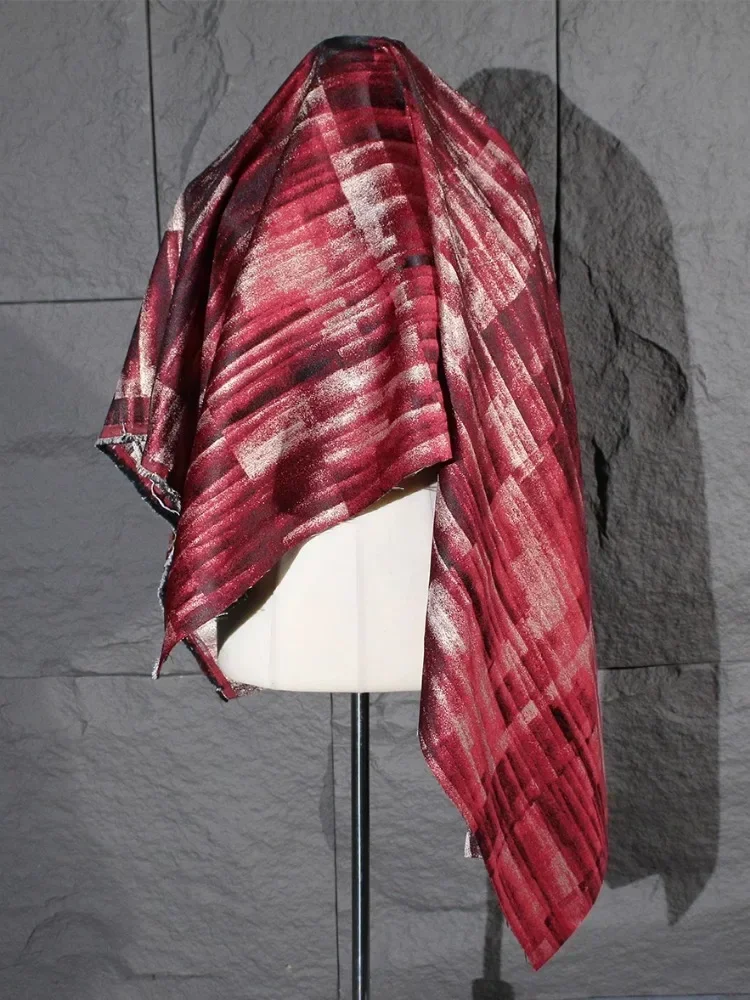 赤い油絵の絵柄を模したタイダイ不規則ジャカード生地、クリエイ - Sewing Tie Dye のレビューと価格