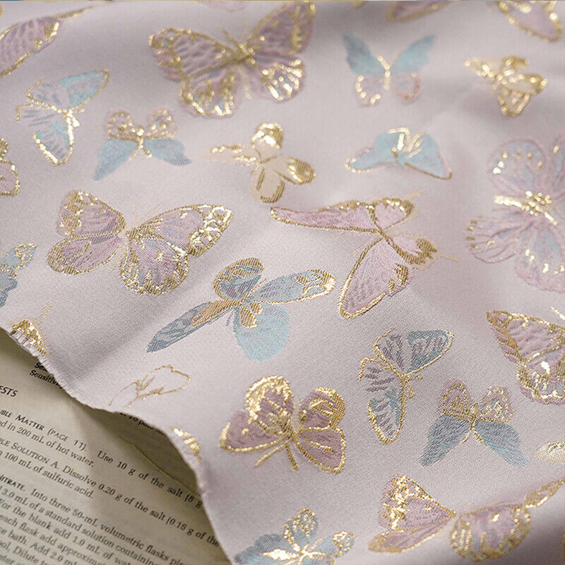 1M 金糸蝶ジャカード生地 ドレス、スカート、袍、バッグ縫製 - Sewing Thread In Textile のレビューと価格
