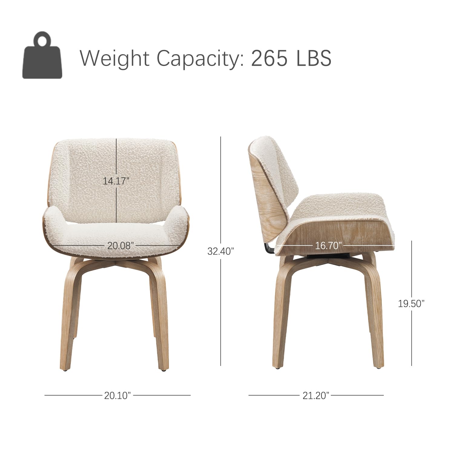 回転式ダイニングチェア、木製脚付き布張りダイニングルームチェ - Century Textile & Sewing Supply Hours のレビューと価格