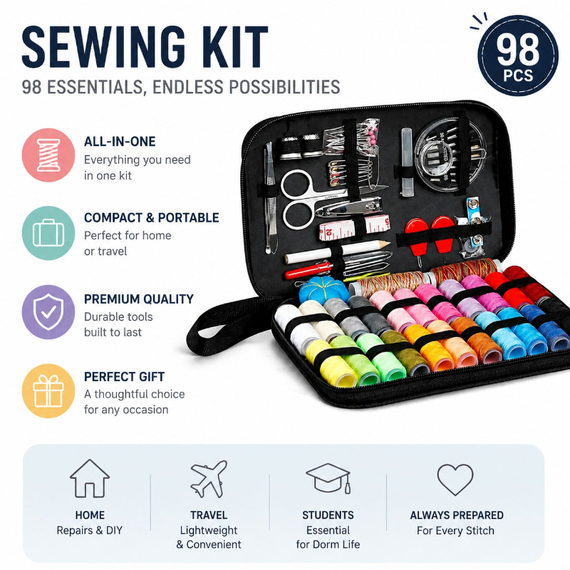 68/98個入り裁縫道具セット、裁縫工芸キット、便利で持ち運 - Sewing Repair のレビューと価格