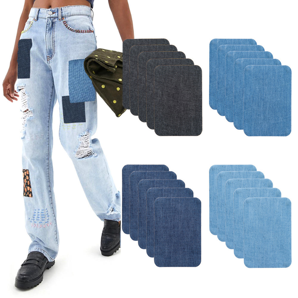 20枚入り コットンデニムパッチ 修理キット 肘 膝用 アイ - Sewing Repair のレビューと価格