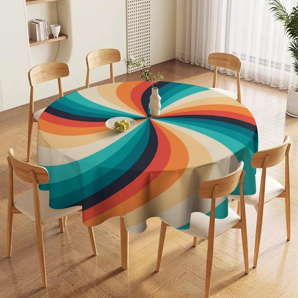 ヴィンテージ グルービー スワール ラウンド テーブルクロス - Century Textile & Sewing Supply Hours のレビューと価格