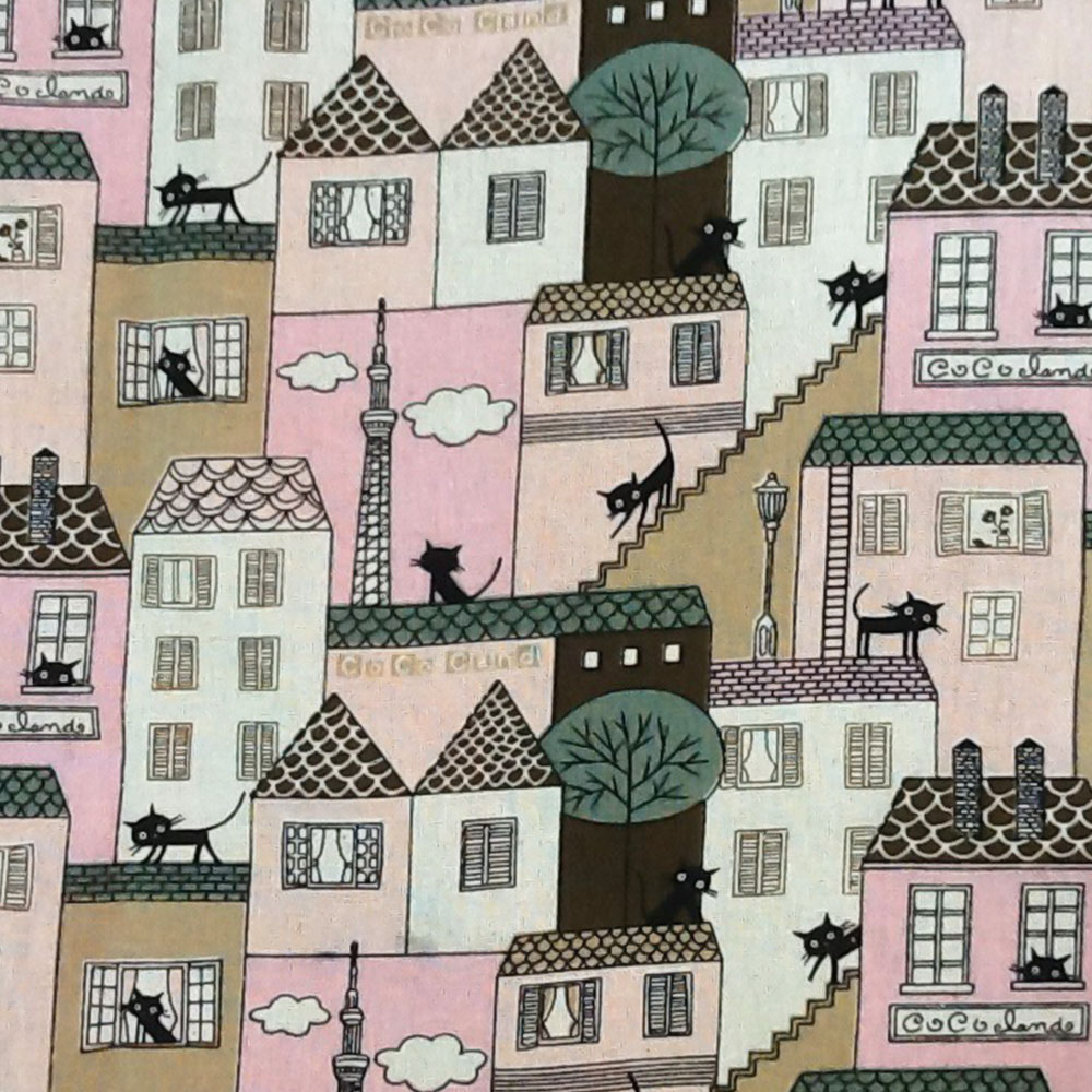 ヴィンテージノルディックスタイルの小さな家のパッチワーク,麻 - Vintage Sewing Textile のレビューと価格