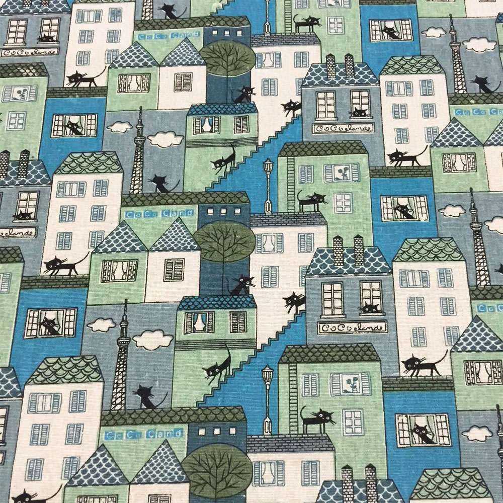 ヴィンテージノルディックスタイルの小さな家のパッチワーク,麻 - Vintage Sewing Textile のレビューと価格