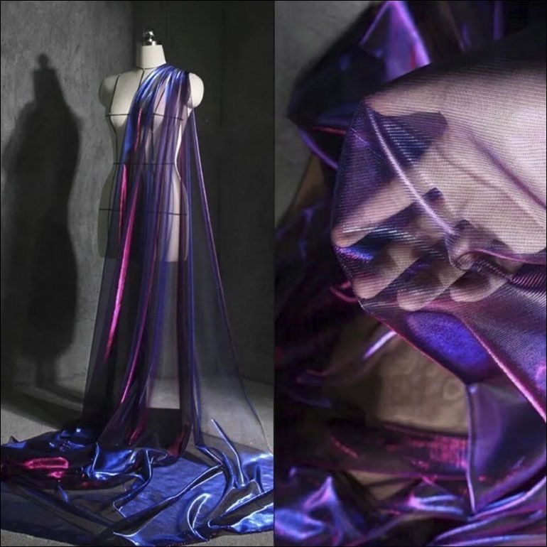 メタリックグリッターメッシュチュール生地薄いシースルーテクニ - Sewing Technical Fabrics のレビューと価格