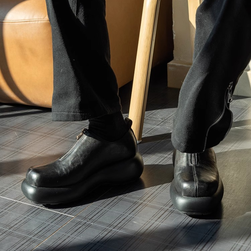 ダービーシューズ メンズ 身長を伸ばす靴 厚底 快適な通気性 - Sewing Front Zipper のレビューと価格
